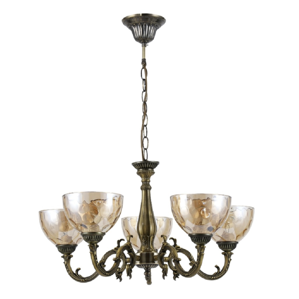 Люстра Reluce 04447-0.4-05, 5 ламп, E27, 200 Вт, стекло, до 10 кв.м