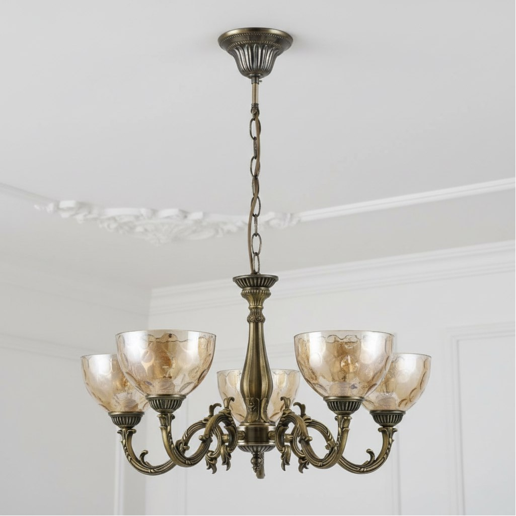 Люстра Reluce 04447-0.4-05, 5 ламп, E27, 200 Вт, стекло, до 10 кв.м