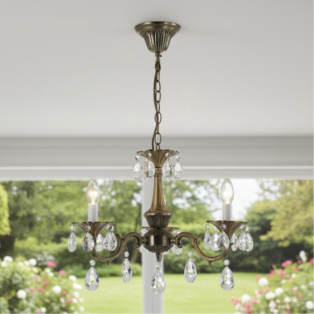 Люстра Reluce 09347-0.4-03, 3 лампы, E14, 120 Вт, хрусталь, до 6 кв.м