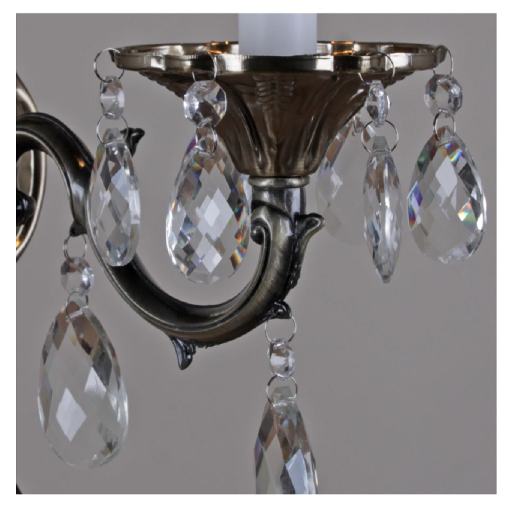 Люстра Reluce 09347-0.4-05, 5 ламп, E14, 200 Вт, хрусталь, до 10 кв.м