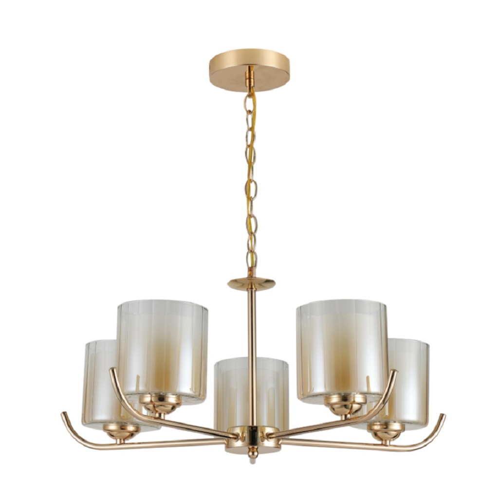 Люстра Reluce 09470-0.4-05, 5 ламп, E27, 200 Вт, стекло, до 30 кв.м