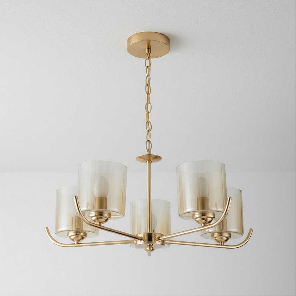 Люстра Reluce 09470-0.4-05, 5 ламп, E27, 200 Вт, стекло, до 30 кв.м