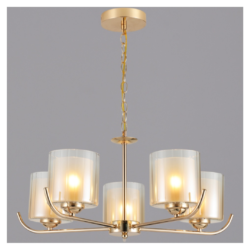 Люстра Reluce 09470-0.4-05, 5 ламп, E27, 200 Вт, стекло, до 30 кв.м