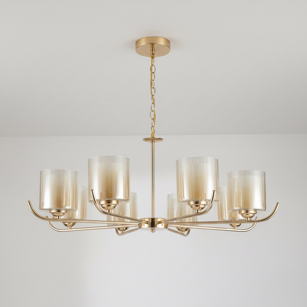 Люстра Reluce 09470-0.4-08, 8 ламп, E27, 320 Вт, стекло, до 48 кв.м