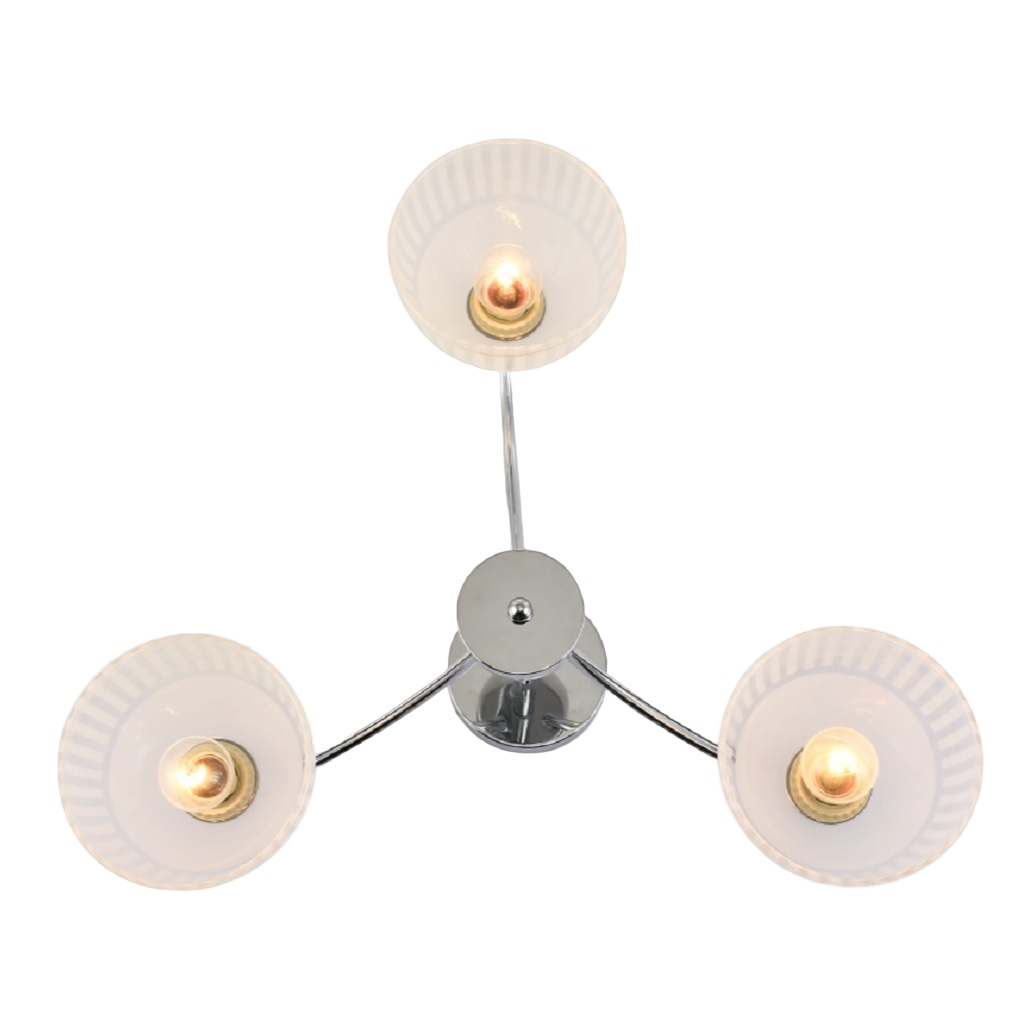 Люстра Reluce 52410-0.3-03 CR, 3 лампы, E27, 180 Вт, стекло, до 18 кв.м