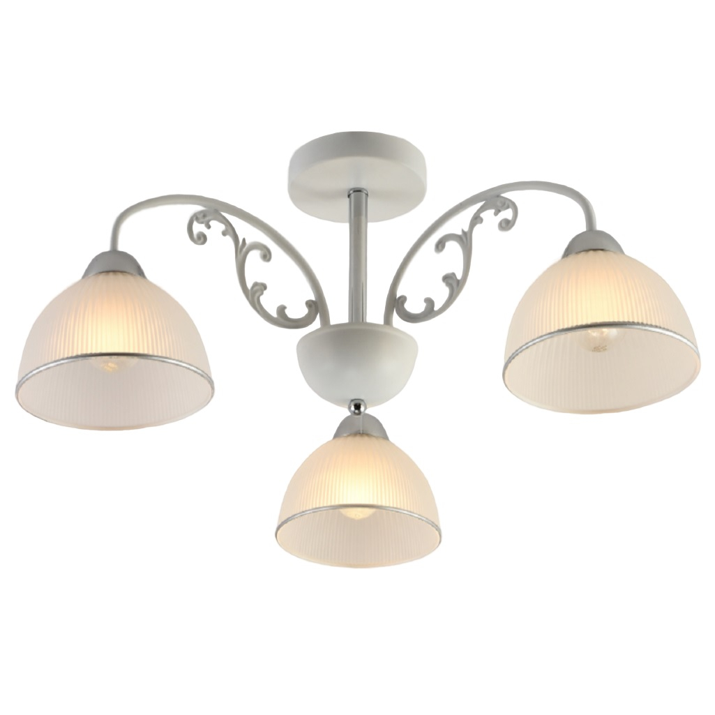 Люстра Reluce 62410-0.3-03 WH+CR, 3 лампы, E27, 180 Вт, стекло, до 18 кв.м