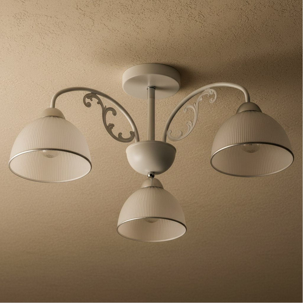 Люстра Reluce 62410-0.3-03 WH+CR, 3 лампы, E27, 180 Вт, стекло, до 18 кв.м