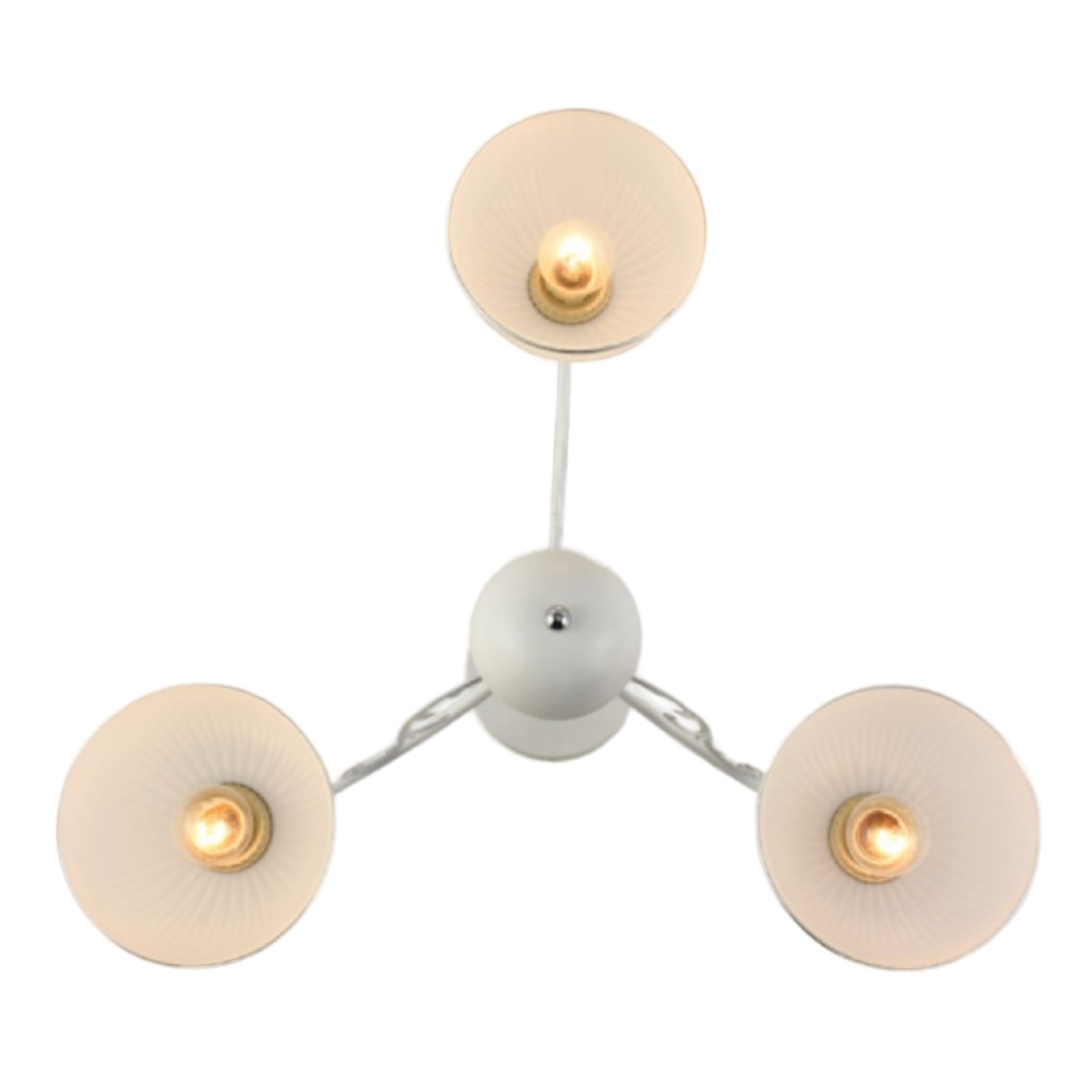 Люстра Reluce 62410-0.3-03 WH+CR, 3 лампы, E27, 180 Вт, стекло, до 18 кв.м