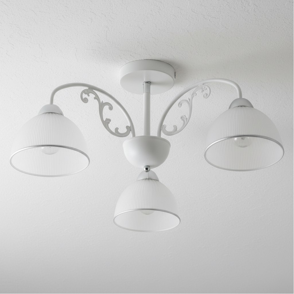 Люстра Reluce 62410-0.3-03 WH+CR, 3 лампы, E27, 180 Вт, стекло, до 18 кв.м