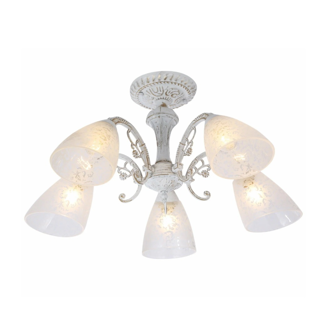 Люстра Reluce 74430-0.3-05, 5 ламп, E27, 200 Вт, стекло, до 10 кв.м