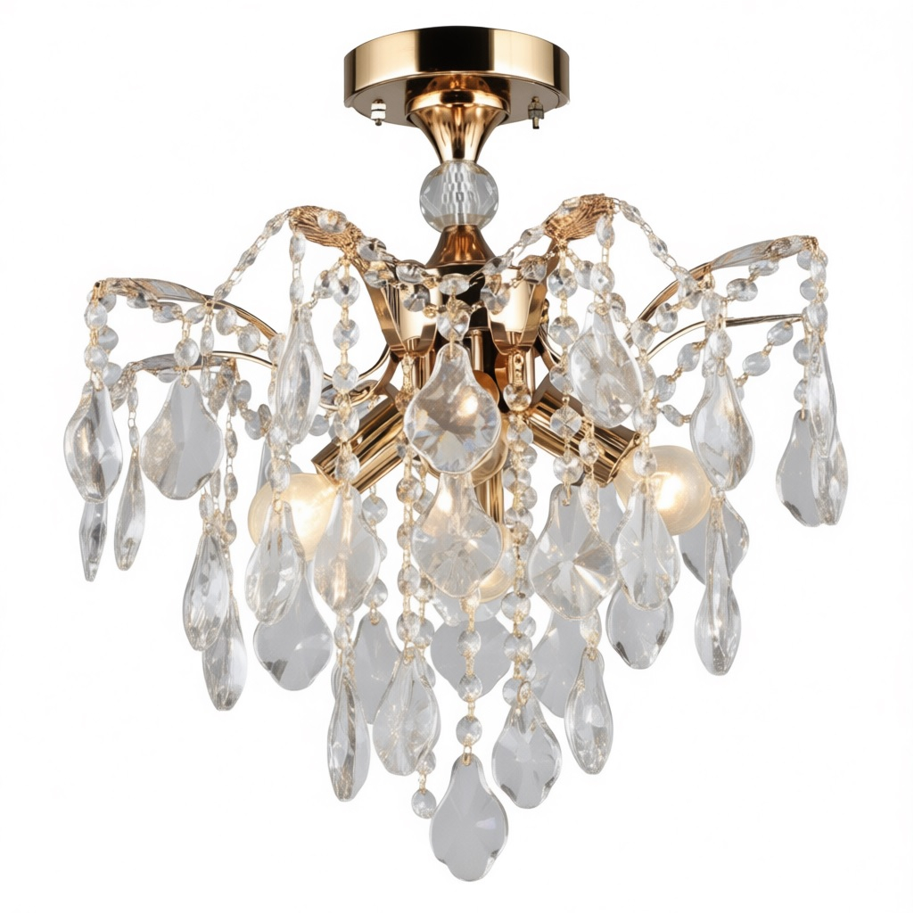 Люстра Reluce 87720-0.3-04 FGD, 4 лампы, E14, 240 Вт, хрусталь, до 12 кв.м