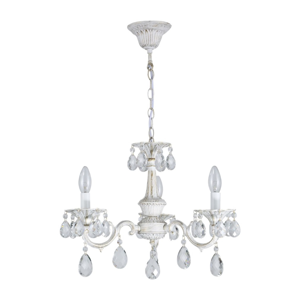 Люстра Reluce 89347-0.4-03, 3 лампы, E14, 120 Вт, хрусталь, до 18 кв.м