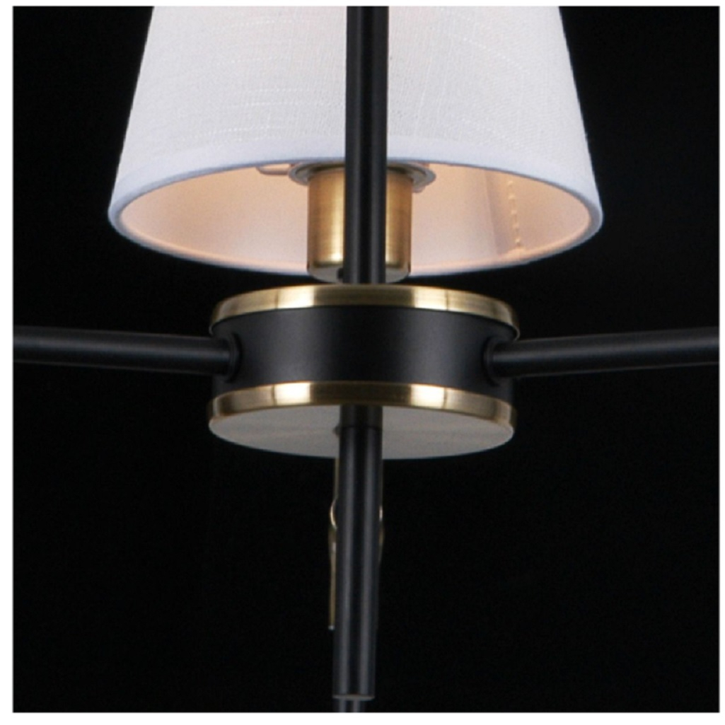 Люстра Illumico IL0185-3CSQ-24 BK AB CASTOR, 3 лампы, E14, 120 Вт, текстиль, до 18 кв.м
