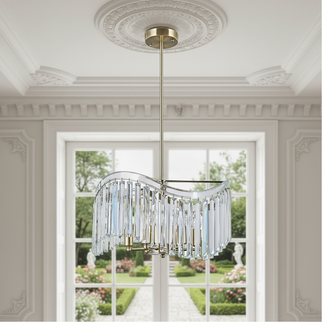 Люстра Illumico IL3475-6PSQ-25AB ELITE, 6 ламп, E14, 200 Вт, хрусталь, до 12 кв.м