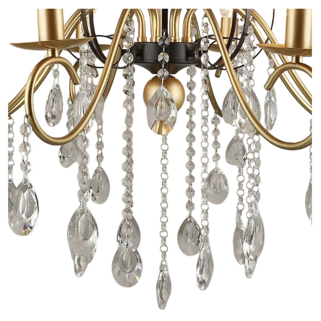 Люстра Reluce 04752-0.4-08, 8 ламп, E14, 480 Вт, хрусталь, до 64 кв.м