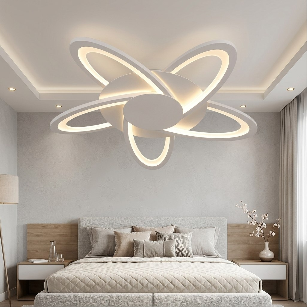 Люстра Reluce 06529-0.3-05 WH, 5 ламп, LED, 90 Вт, металл, до 16 кв.м