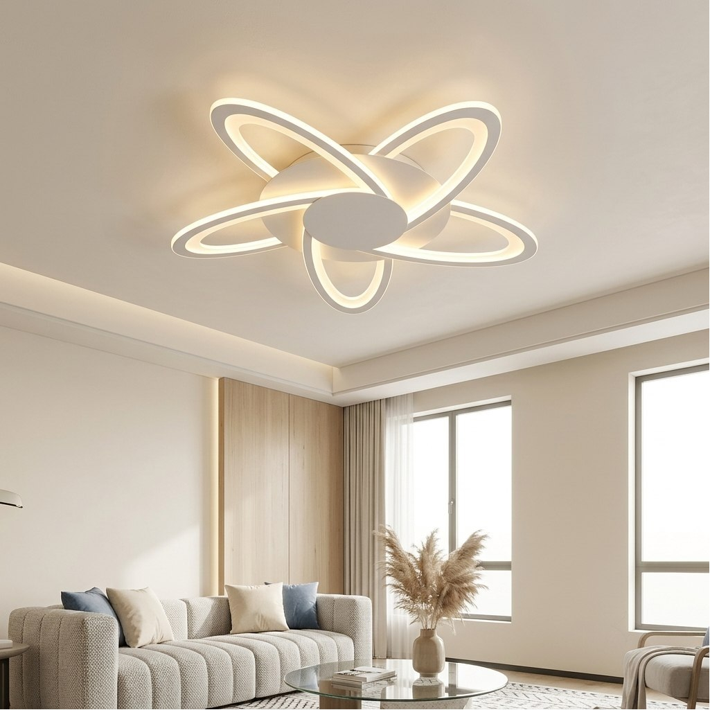 Люстра Reluce 06529-0.3-05 WH, 5 ламп, LED, 90 Вт, металл, до 16 кв.м
