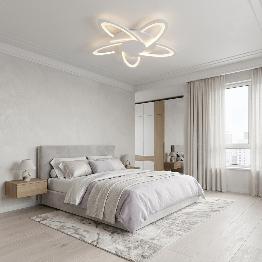 Люстра Reluce 06529-0.3-05 WH, 5 ламп, LED, 90 Вт, металл, до 16 кв.м