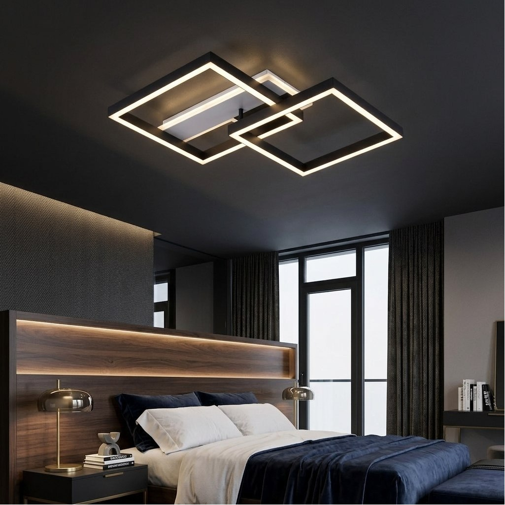 Люстра Reluce 29406-0.3-2+2 WT+BK, LED, 63 Вт, металл, до 12 кв.м