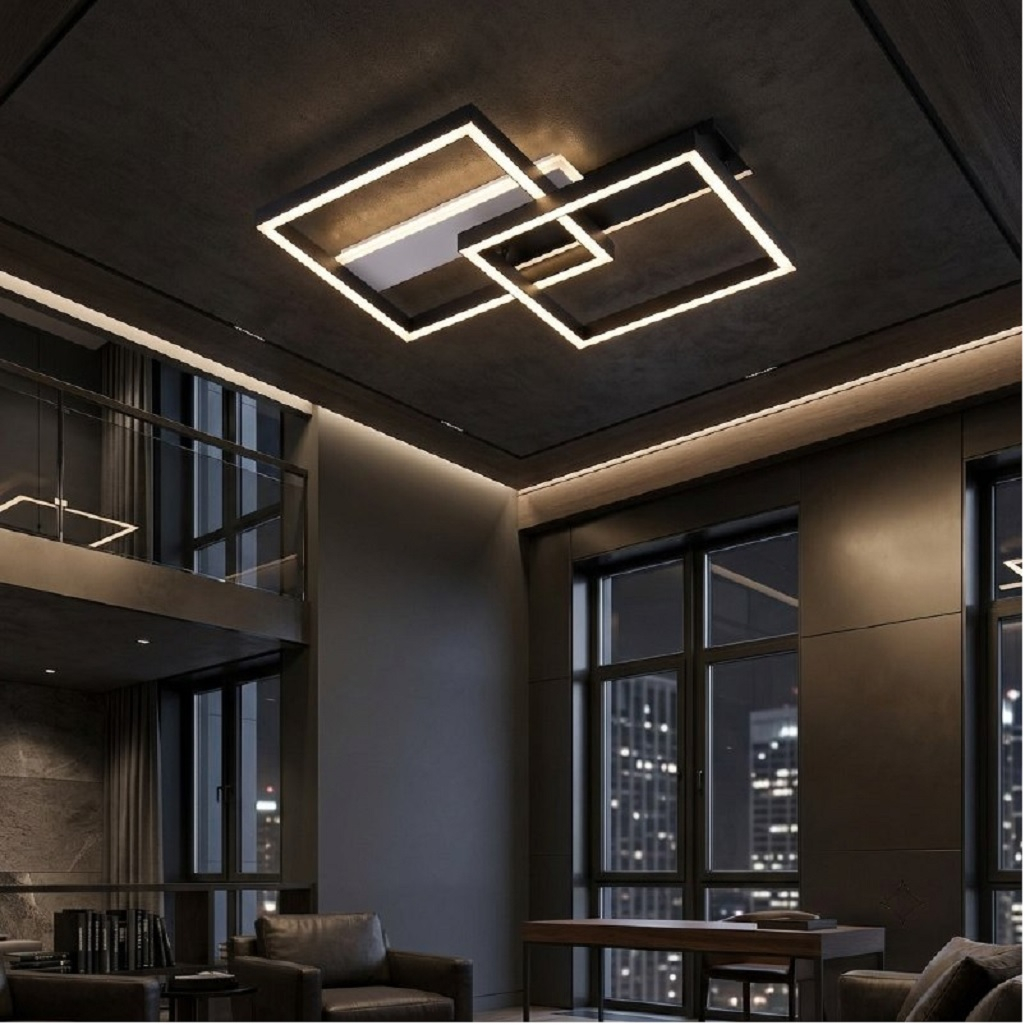 Люстра Reluce 29406-0.3-2+2 WT+BK, LED, 63 Вт, металл, до 12 кв.м