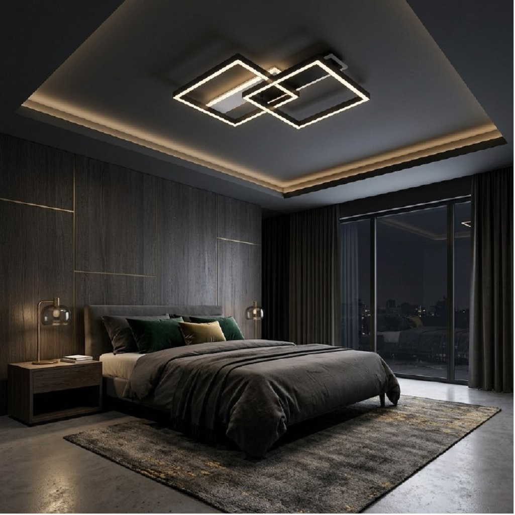 Люстра Reluce 29406-0.3-2+2 WT+BK, LED, 63 Вт, металл, до 12 кв.м