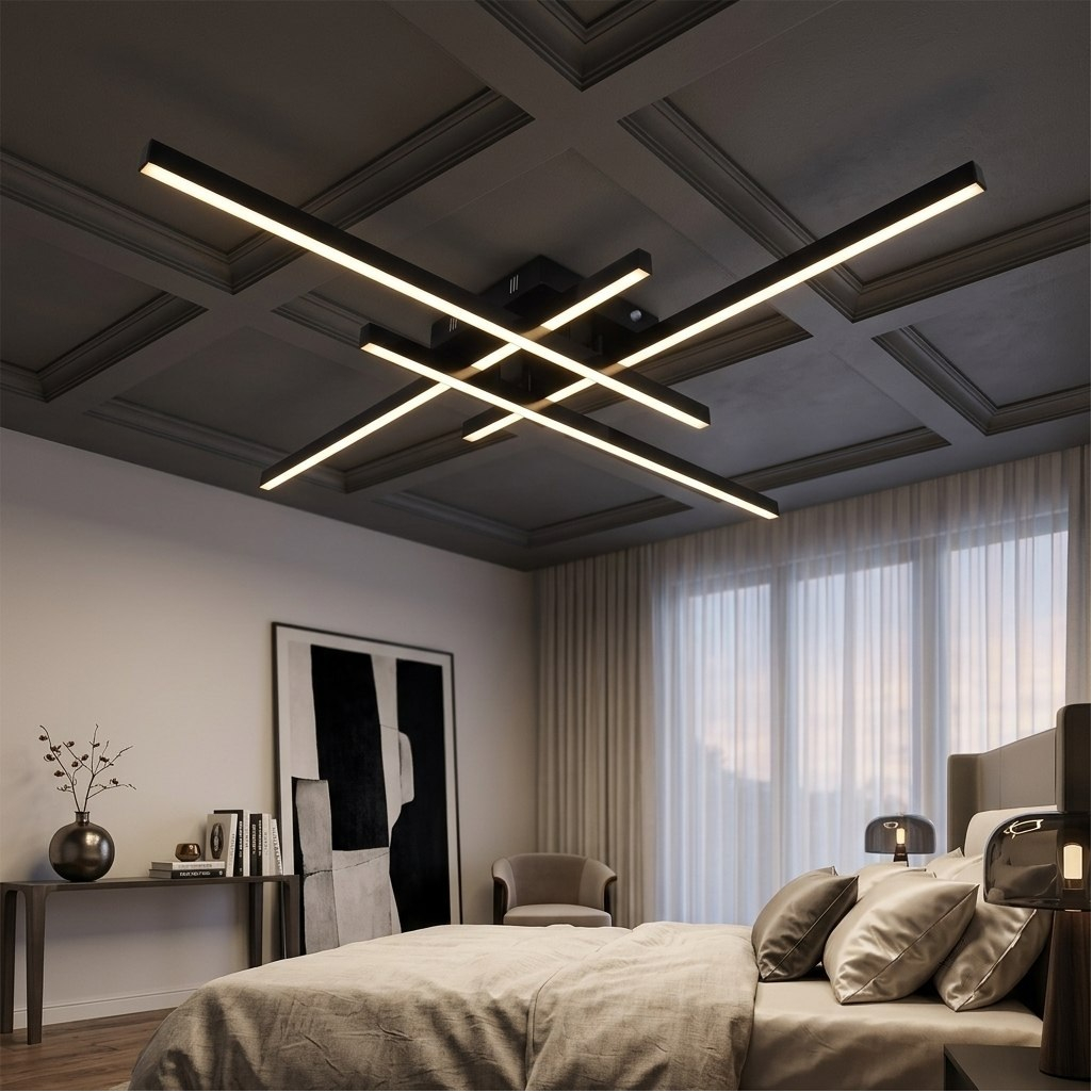 Люстра Reluce 31107-0.3-04L BK, LED, 60 Вт, металл, до 12 кв.м