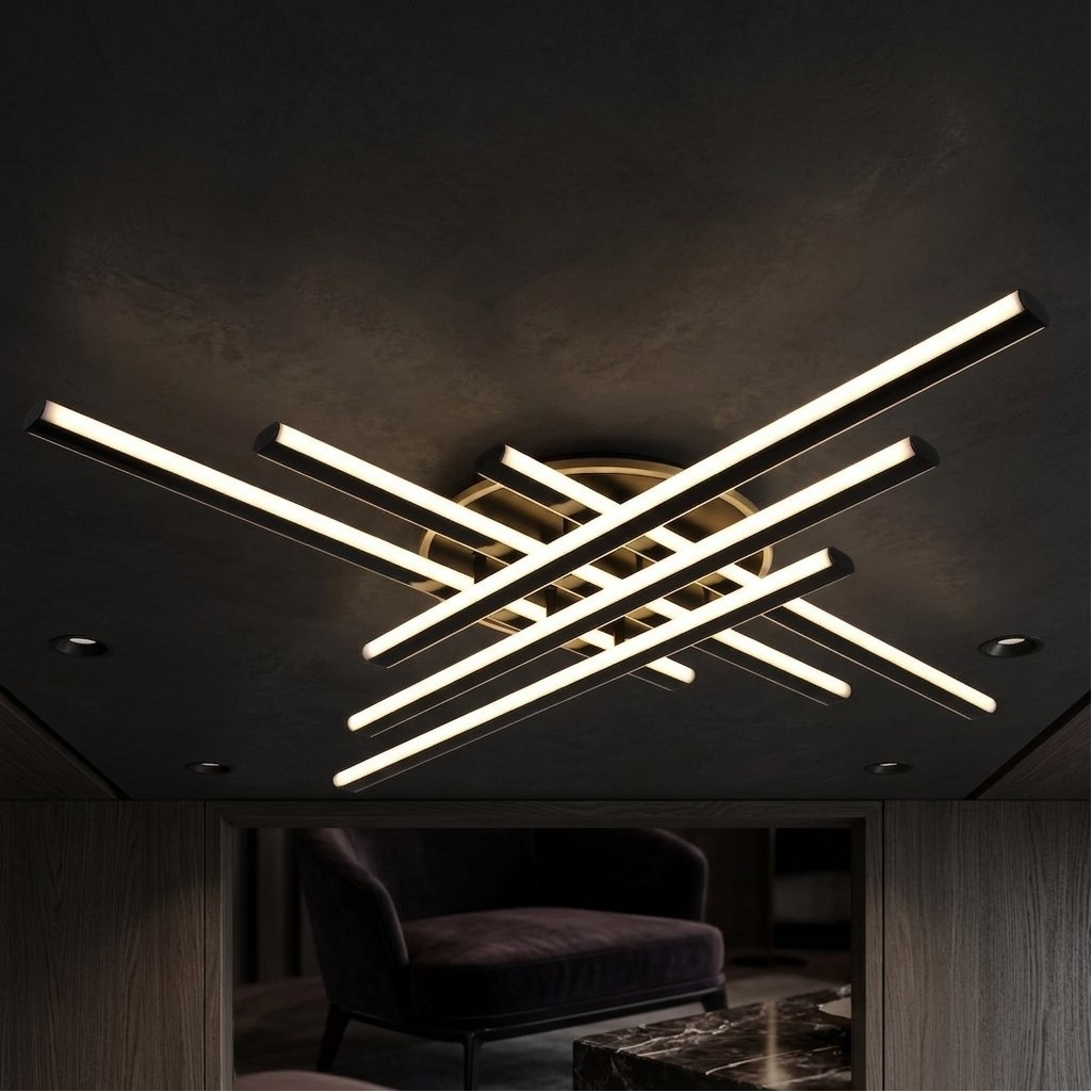 Люстра Reluce 42107-0.3-6+1 BK, LED, 150 Вт, пластик, до 28 кв.м