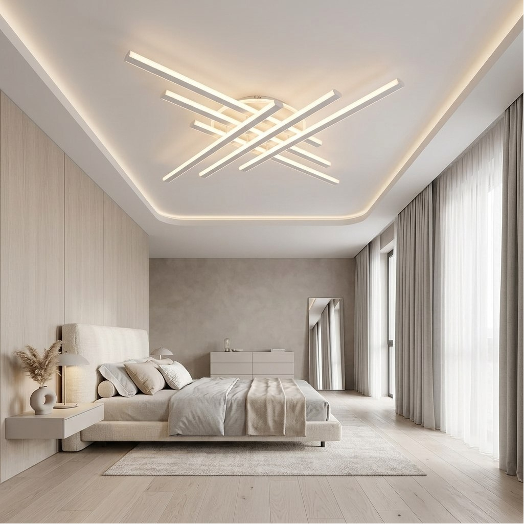 Люстра Reluce 42107-0.3-6+1 WT, 7 ламп, LED, 150 Вт, пластик, до 28 кв.м