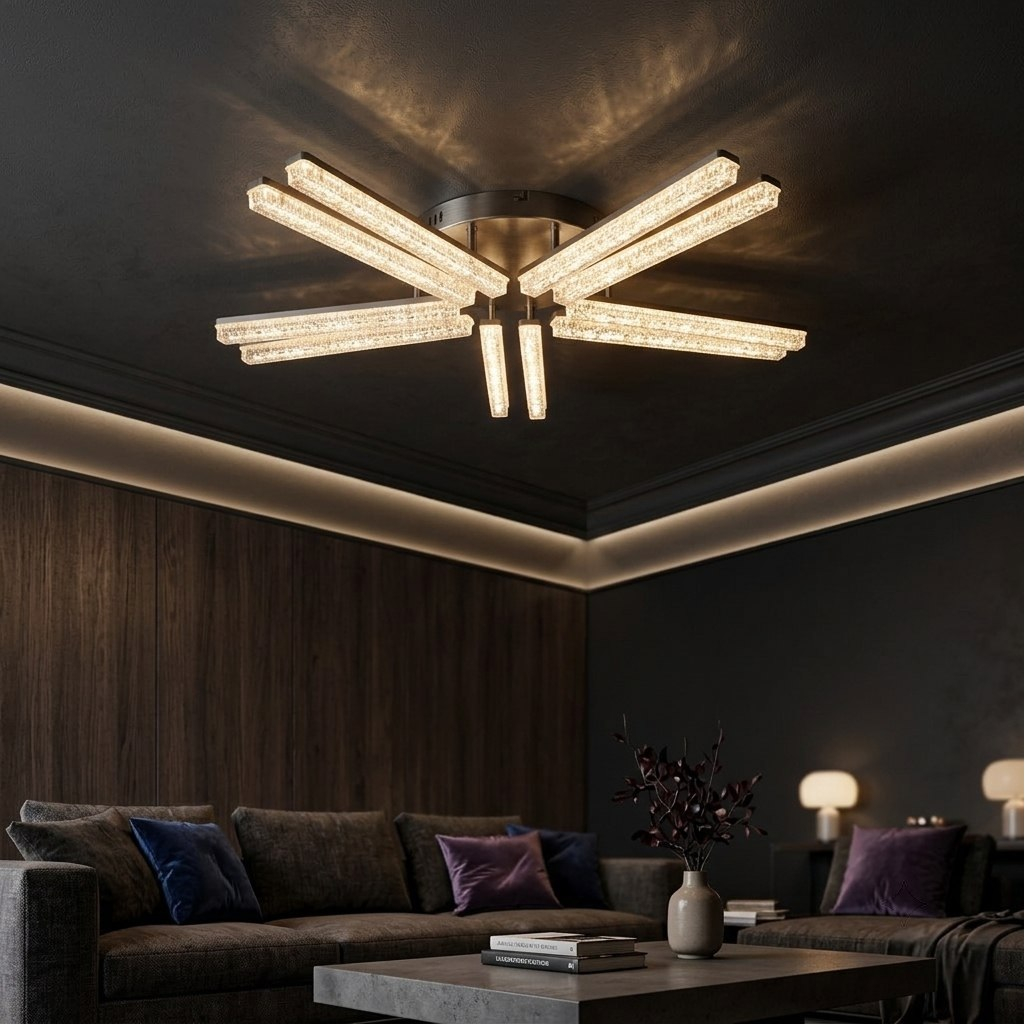 Люстра Reluce 58290-0.3-10 WH, 10 ламп, LED, 120 Вт, металл, до 22 кв.м