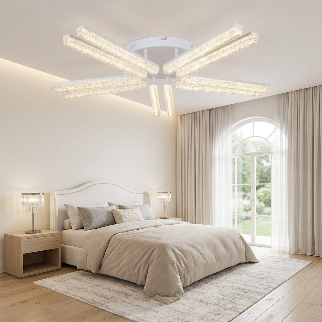 Люстра Reluce 58290-0.3-10 WH, 10 ламп, LED, 120 Вт, металл, до 22 кв.м