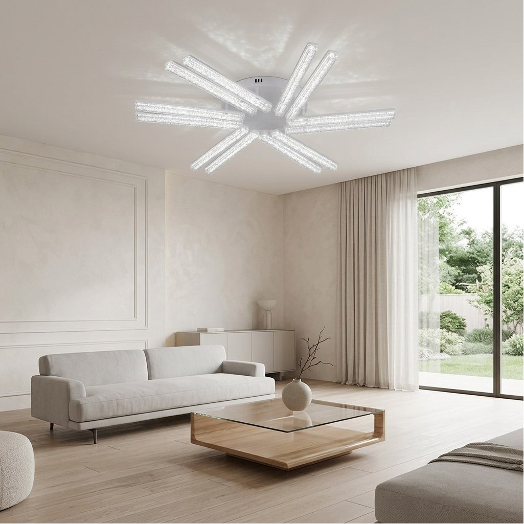 Люстра Reluce 58290-0.3-12 WH, 12 ламп, LED, 144 Вт, металл, до 26 кв.м
