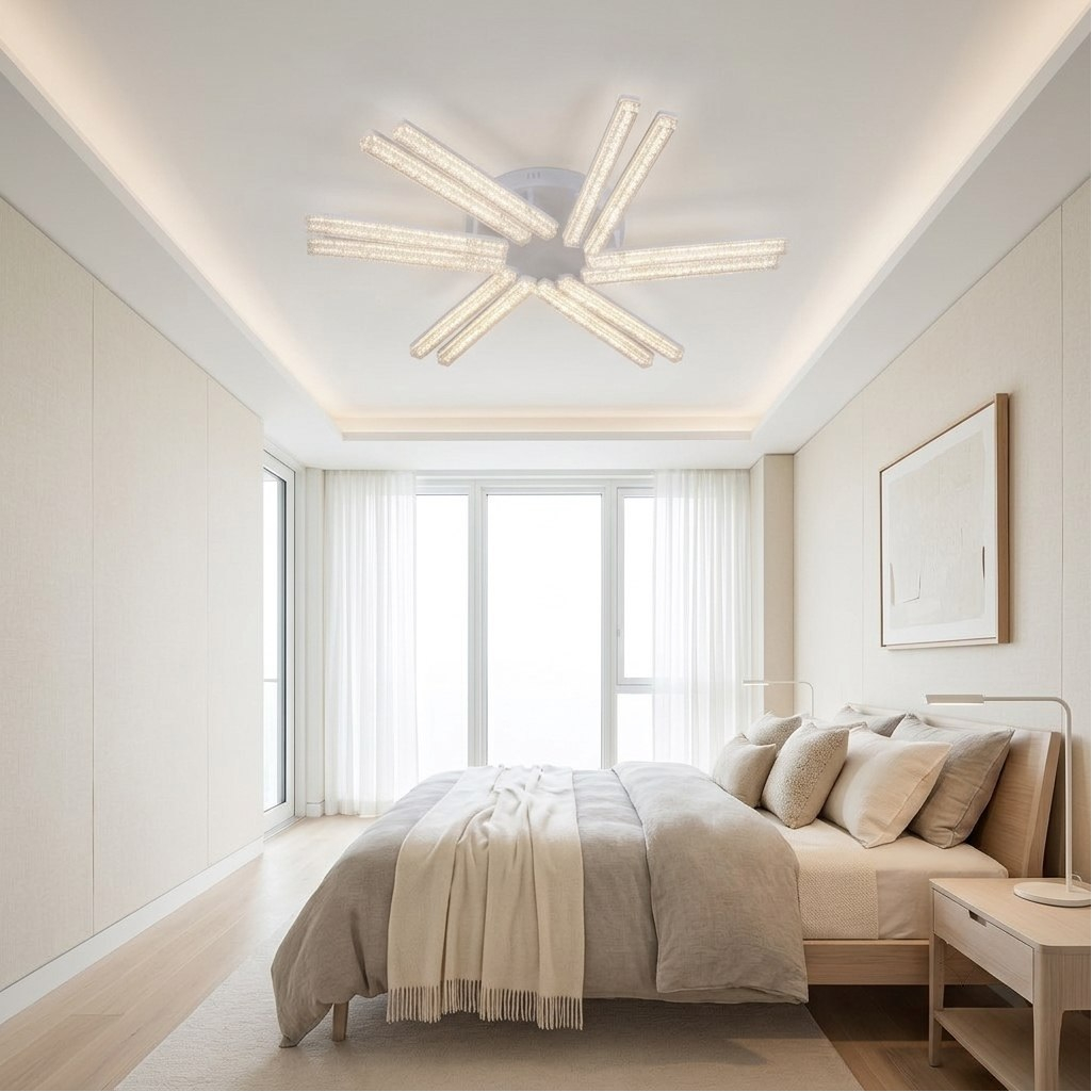 Люстра Reluce 58290-0.3-12 WH, 12 ламп, LED, 144 Вт, металл, до 26 кв.м