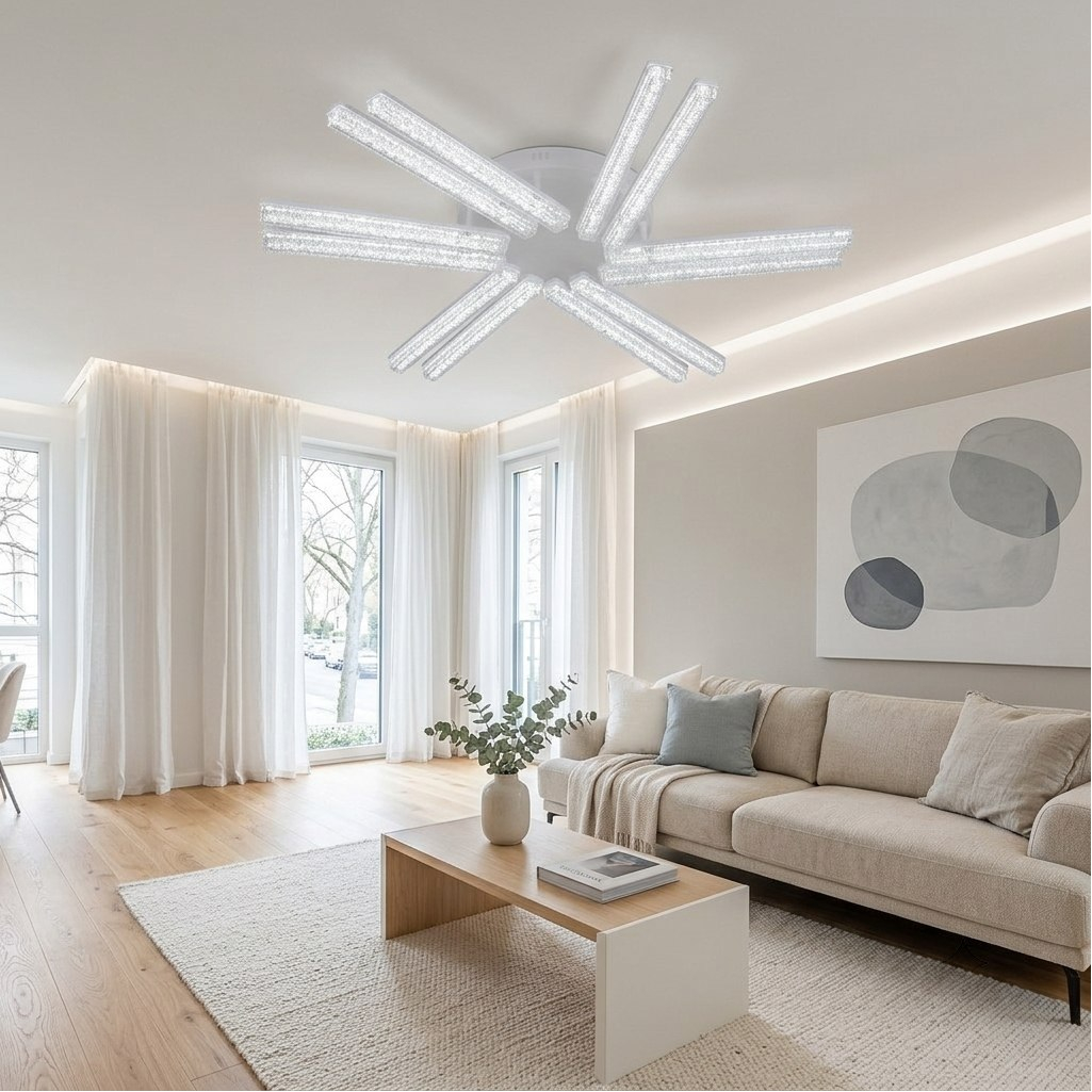 Люстра Reluce 58290-0.3-12 WH, 12 ламп, LED, 144 Вт, металл, до 26 кв.м