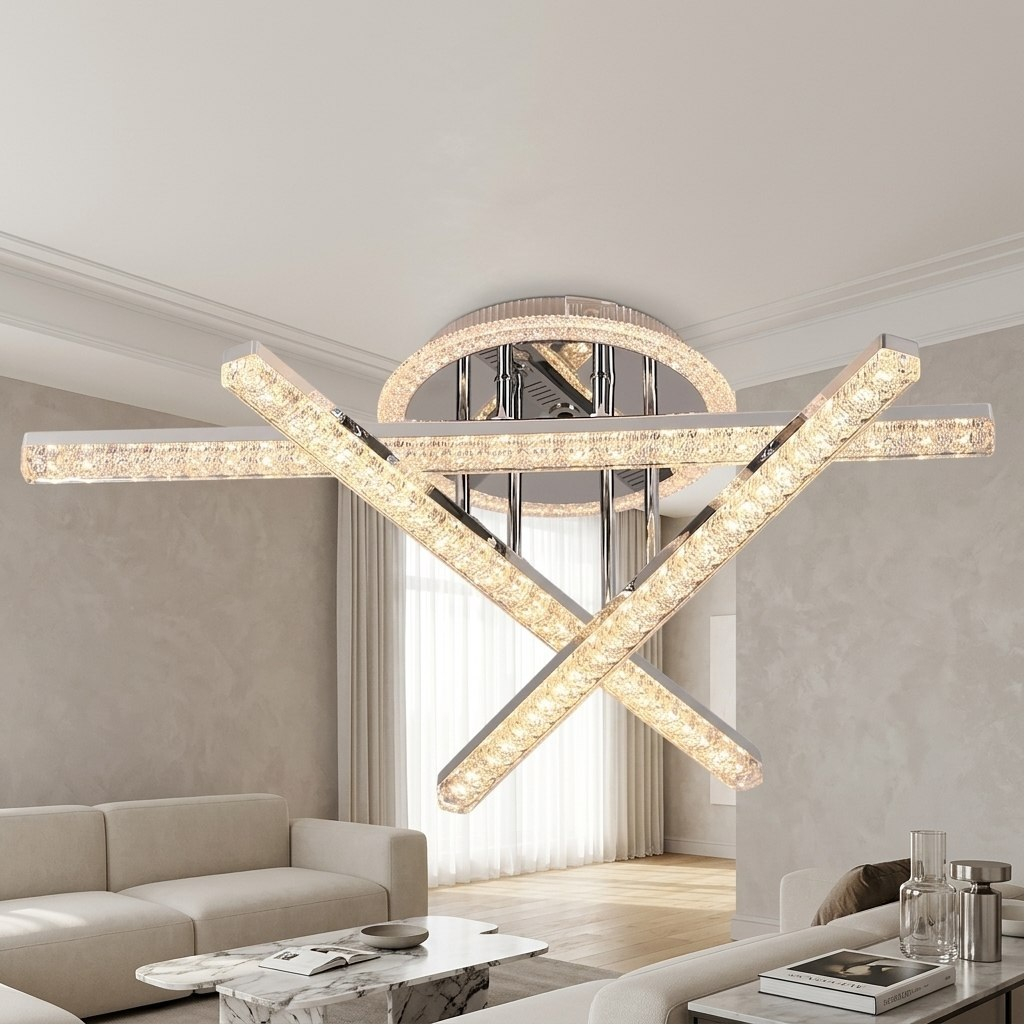 Люстра Reluce 85490-0.3-03 CR, 3 лампы, LED, 82 Вт, металл, до 10 кв.м