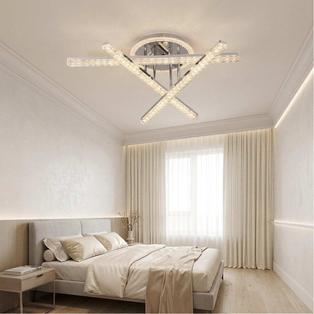 Люстра Reluce 85490-0.3-03 CR, 3 лампы, LED, 82 Вт, металл, до 10 кв.м