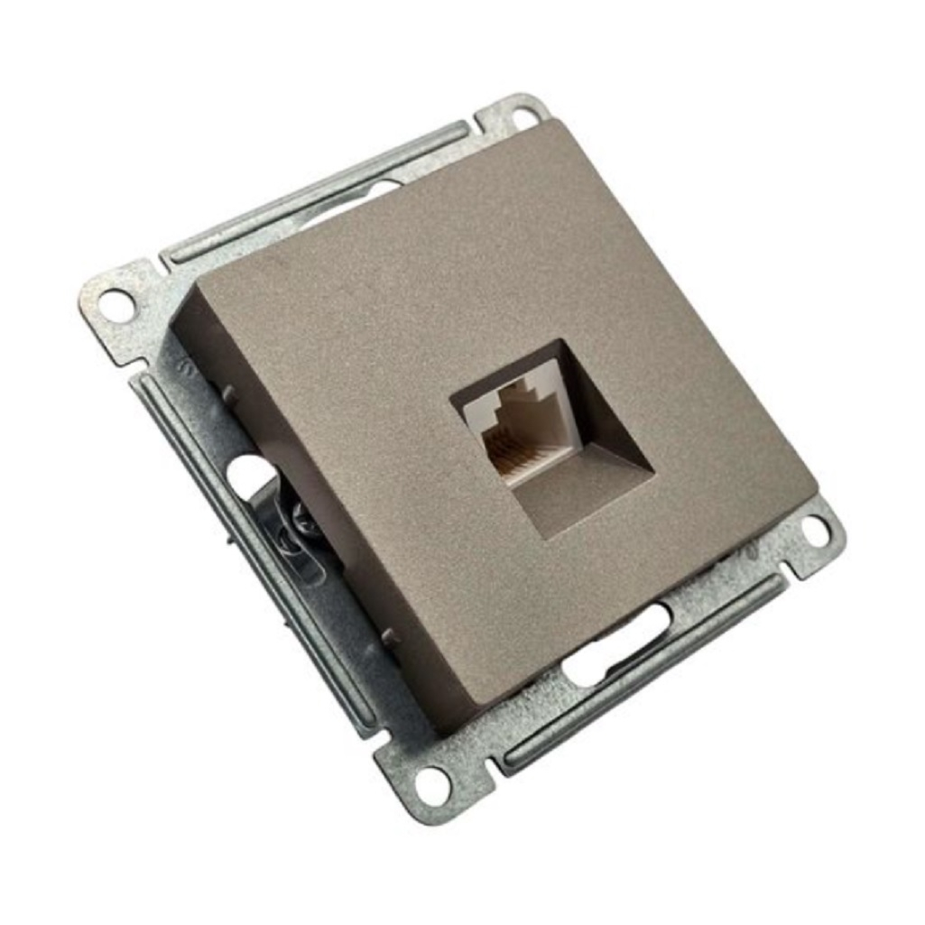 Розетка компьютерная Systeme Electric AtlasDesign ATN000583 RJ45 5Е, встраиваемая, шампань