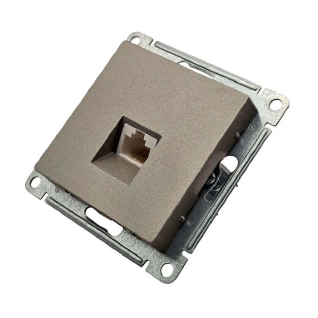 Розетка компьютерная Systeme Electric AtlasDesign ATN000583 RJ45 5Е, встраиваемая, шампань