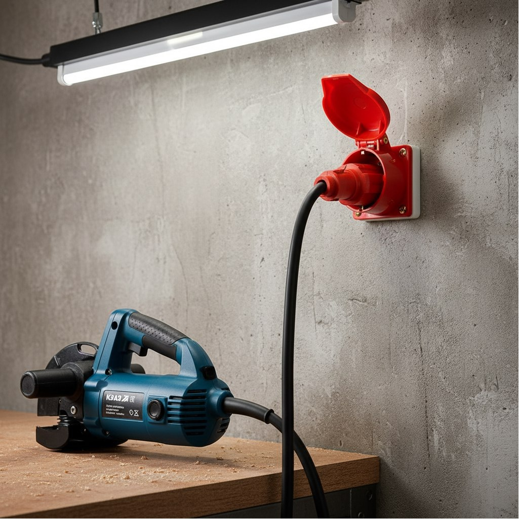 Розетка кабельная КЭАЗ 222756, 124-32А-6h-380AC-3P+PE-IP44, на поверхность, красная