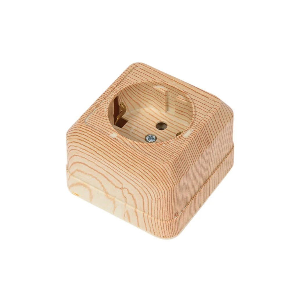 Розетка 1-местная TDM Electric Ладога SQ1801-0050 с заземлением, накладная, сосна