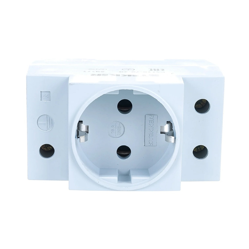 Розетка 1-местная Stekker PST16-70-20 2P+PE, накладная, на DIN-рейку, 16 А, серая