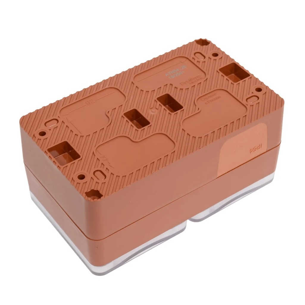Розетка 2-местная Systeme Electric AtlasDesign Profi ATN547026 с заземлением, накладная, терракотовый