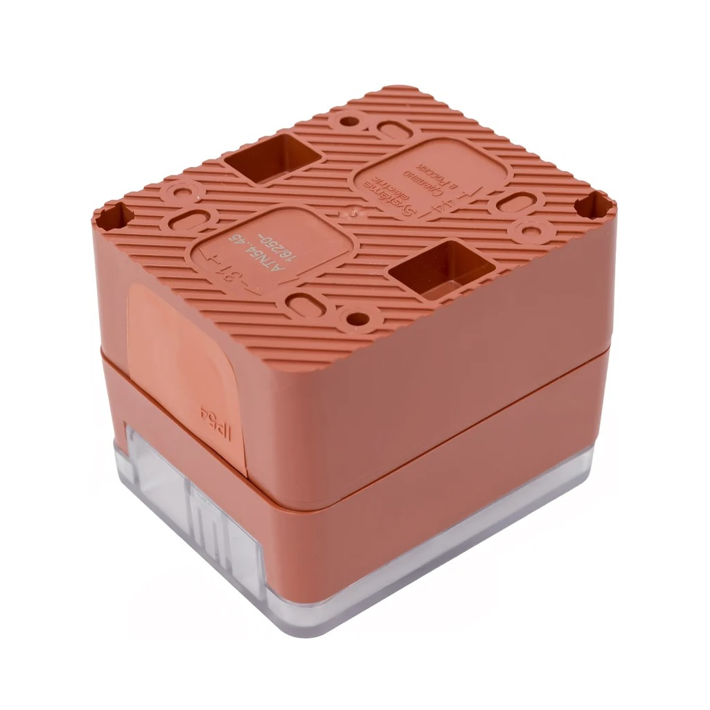 Розетка 2-местная Systeme Electric AtlasDesign Profi ATN547045 с заземлением, накладная, терракотовый