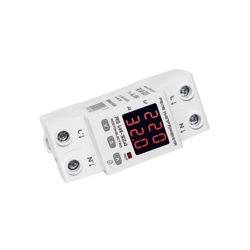 Реле напряжения Rostokelectro RE VА-32А, 1314, с контролем тока, регулируемая яркость