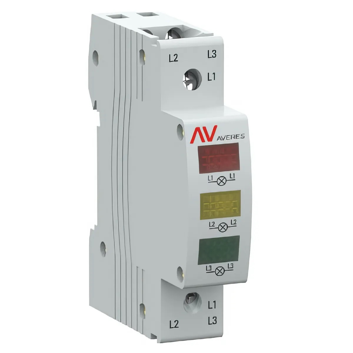 Индикатор напряжения EKF AV-L av-l-3ph-averes, трехфазный, 260 В, IP20, светодиод