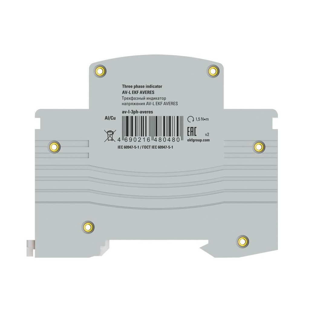 Индикатор напряжения EKF AV-L av-l-3ph-averes, трехфазный, 260 В, IP20, светодиод