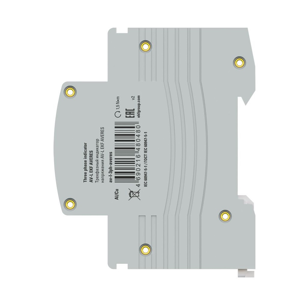 Индикатор напряжения EKF AV-L av-l-3ph-averes, трехфазный, 260 В, IP20, светодиод
