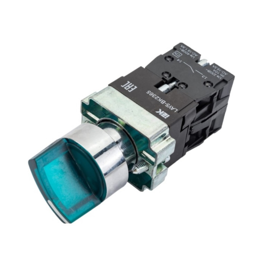 Переключатель для цепей управления IEK Karat LAY5-BK2365 BSW90-BK-2-K06, 202620, на 2 положения, 1НО+1НЗ, зеленый