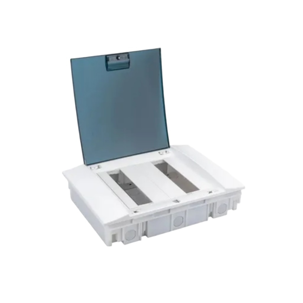 Бокс пластиковый АВВ Mistral, IP41, 24 модуля, встраиваемый, прозрачная бирюзовая дверца