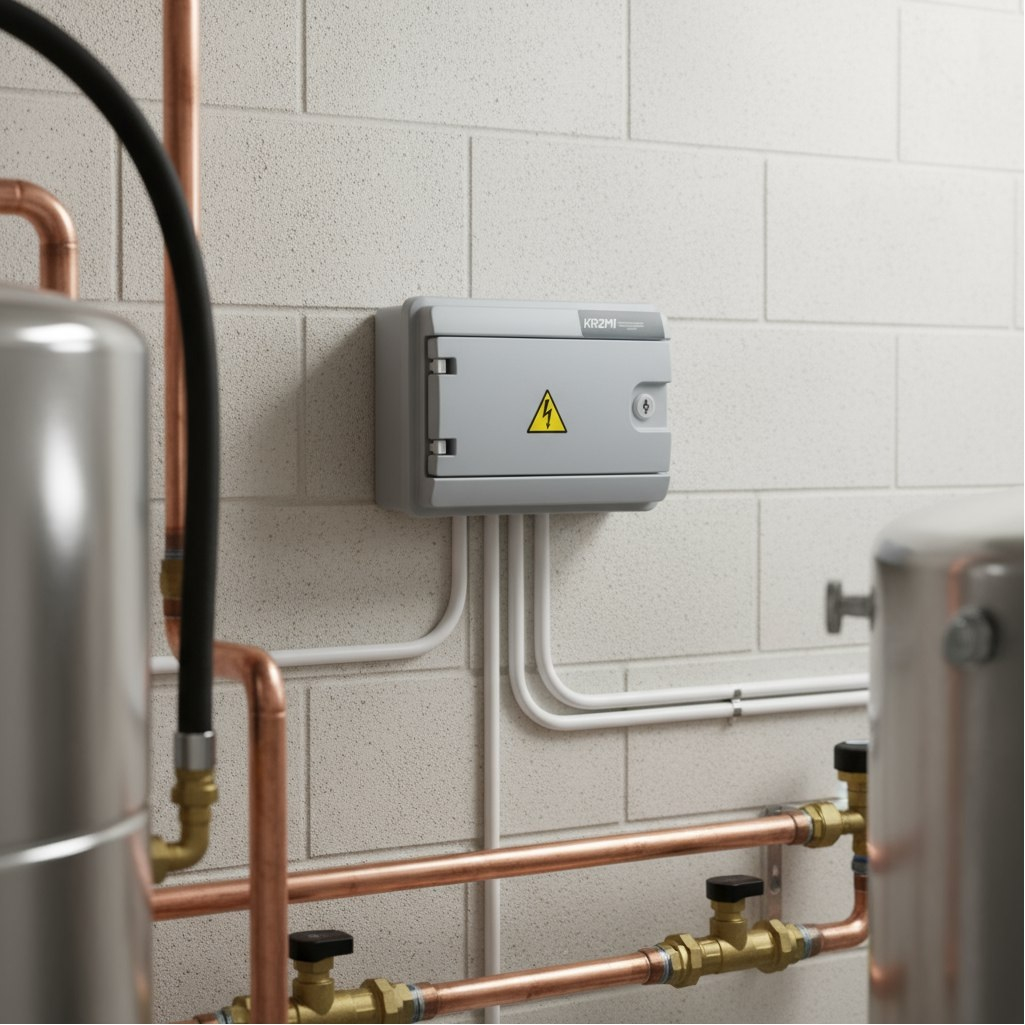 Корпус навесной KRZMI ЩРН-П-8, 8 модулей, глухая дверь, IP65, 124х226х323 мм