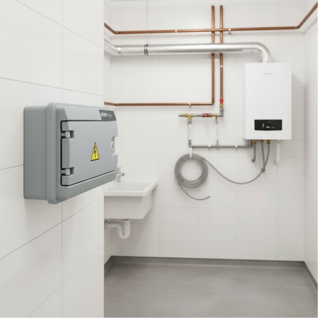 Корпус навесной KRZMI ЩРН-П-8, 8 модулей, глухая дверь, IP65, 124х226х323 мм